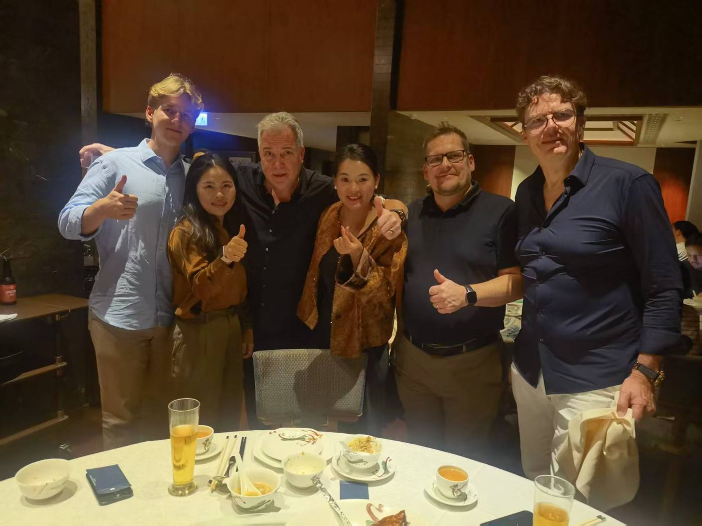 BeeHappy team at a client dinner in Tokyo